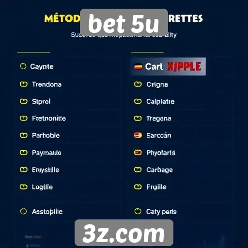 Métodos de pagamento aceitos na plataforma bet 5u